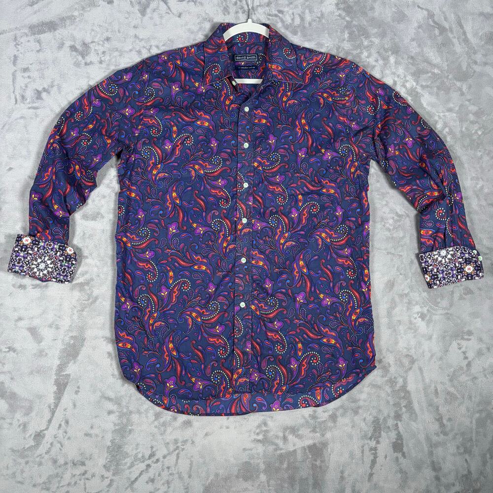 David Smith Australia Multi-Colored Pattern Button Up Shirt Size M